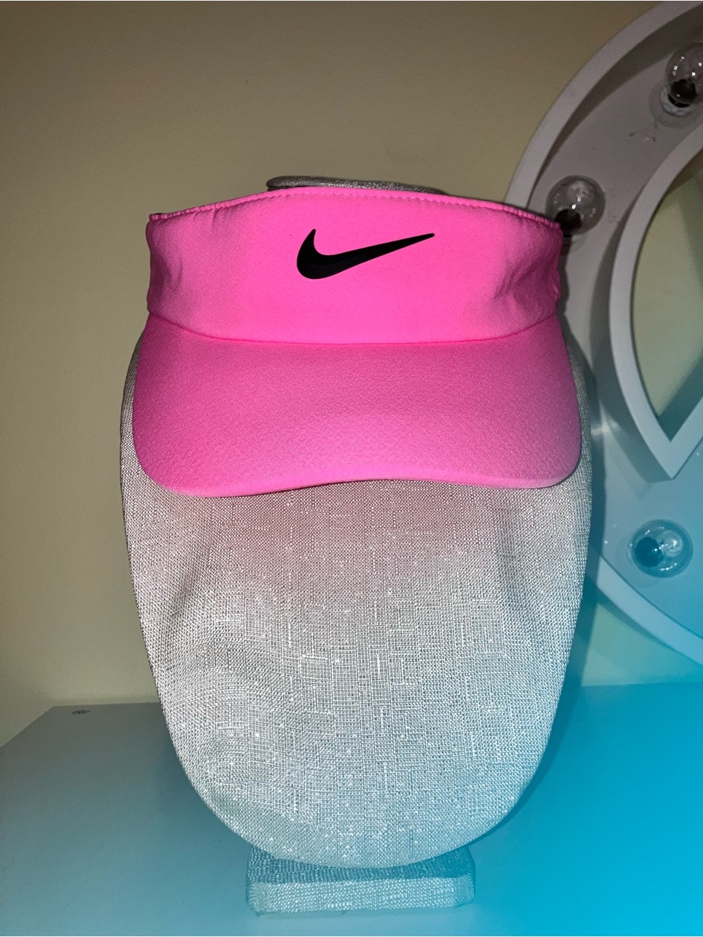 Nike Dri Fit Visor Adjustable Golf Hot Pink With Black Swoosh RARE colorway hat
